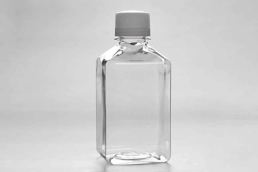 detail of Square media bottle