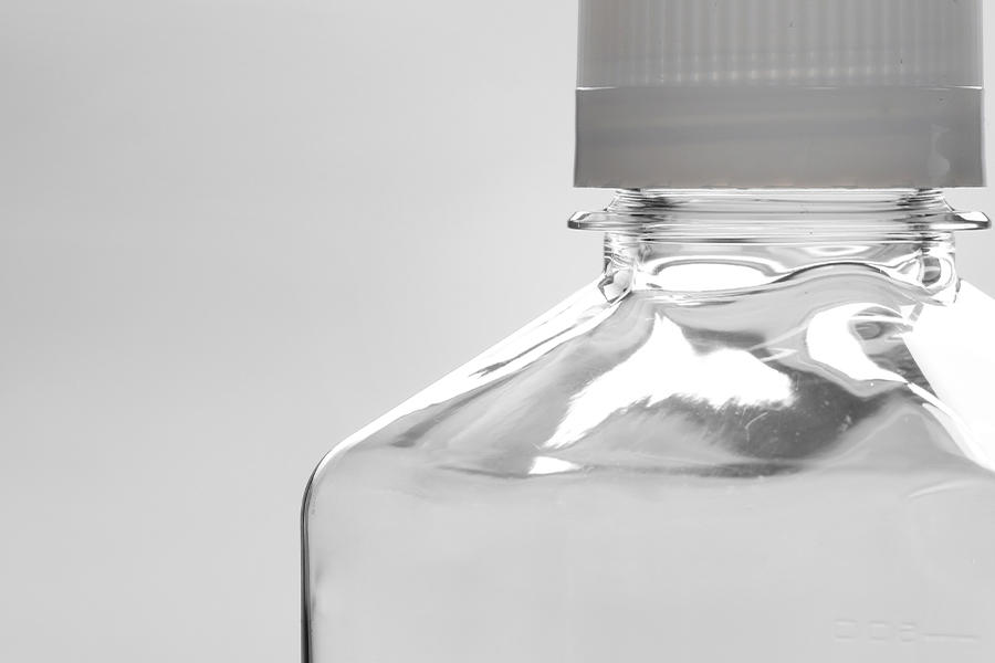 detail of Square media bottle